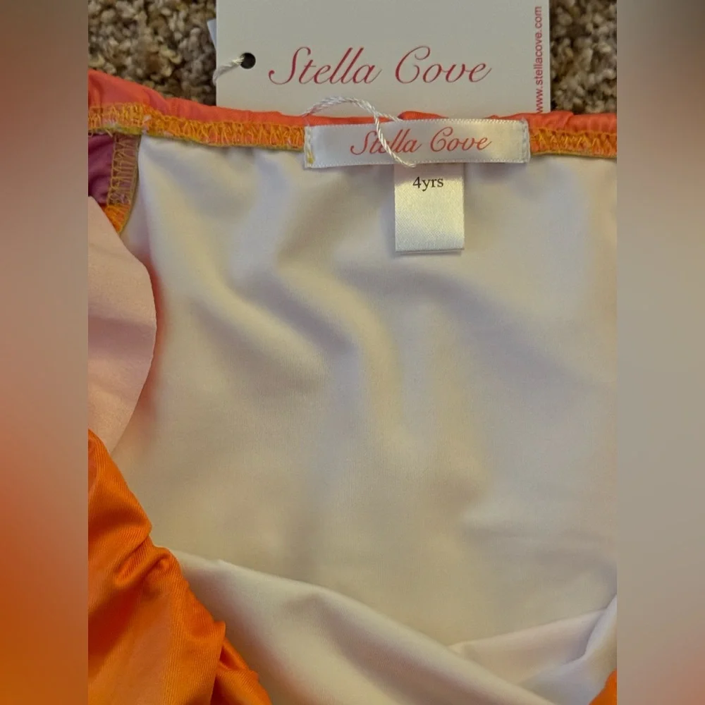 NWT and in Plastic Stella Girl 4 yrs One-Piece UPF 50+ Neon Ombré Swimsuit